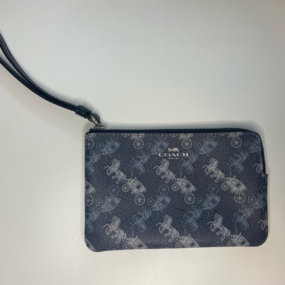 Coach Blue Carousel Wristlet